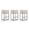 Manhattan Comfort Embassy Barstool in Cream and Black (Set of 3) 3-BS018-CR - alternate 1